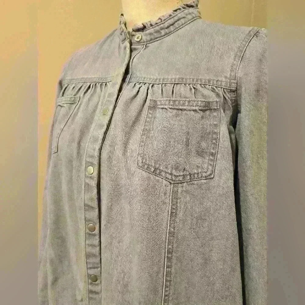 next Girls Vintage Style Button Up Denim Jacket Size 12